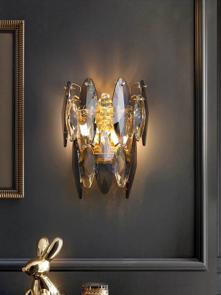 New Modern Smoky Gray Crystal Wall Lamp Living Room Bedroom Bedside Corridor Wall Lamp Indoor Home Decoration
New Modern Smoky Gray Crystal Wall Lamp Living Room Bedroom Bedside Corridor Wall Lamp Indoor Home Decoration