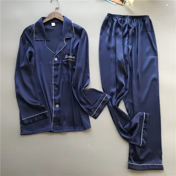 Men's Plus-sized Pajamas Viscose Fiber South Korean Silk Leisure Tops Long-Sleeved Silk Fashion Suit men pijama sleepwear 
Men's Plus-sized Pajamas Viscose Fiber South Korean Silk Leisure Tops Long-Sleeved Silk Fashion Suit men pijama sleepwear