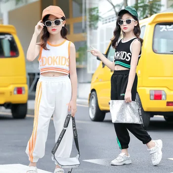 Girls summer suits 2020 new girls tops vest two-piece sports and leisure 
Girls summer suits 2020 new girls tops vest two-piece sports and leisure