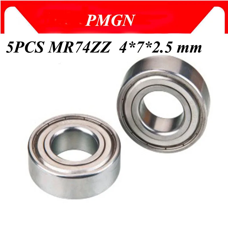 Фото 5PCS ABEC-5 MR74ZZ MR74Z MR74 ZZ L-740ZZ 4*7*2.5 mm Stainless steel Miniature High quality deep groove ball bearing | Обустройство