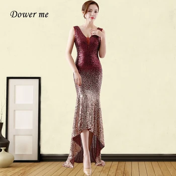 Memaid Evneing Gowns GDX353 Elegant Sleeveless V-neck Evening Dresses Gradient Burgundy Sequins High Low Length Robe De Soiree
Memaid Evneing Gowns GDX353 Elegant Sleeveless V-neck Evening Dresses Gradient Burgundy Sequins High Low Length Robe De Soiree