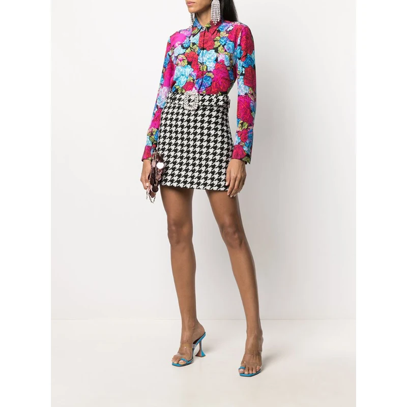 Houndstooth Plaid Diamonds 10.25 Crystal Belt A-line Women Fashion Temperament Slim Mini Skirt 2021 New
Houndstooth Plaid Diamonds 10.25 Crystal Belt A-line Women Fashion Temperament Slim Mini Skirt 2021 New