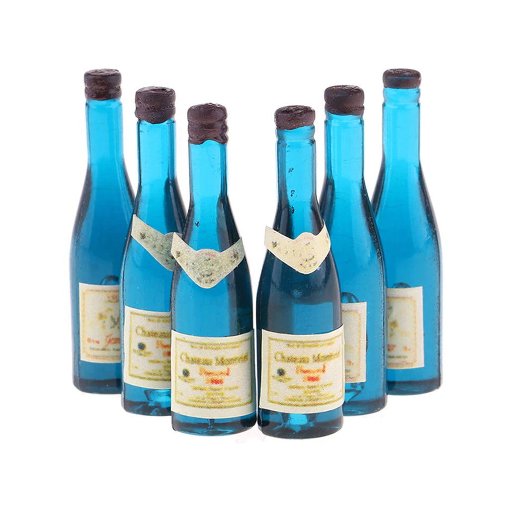 Handcrafts Miniature Foods Groceries Model Drink Wine Champagne Bottles For 1/12 Dolls House Dining Room Accessories 6 Pieces Handcrafts Miniature Foods Groceries Model Drink Wine Champagne Bottles For 1/12 Dolls House Dining Room Accessories 6 Pieces