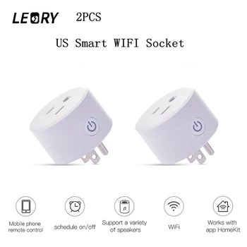 LEORY 2pcs Mini US Smart WIFI Socket Voice Control Works with Apple_HomeKit Technology (iOS12 or +) Alexa Google Assistan
LEORY 2pcs Mini US Smart WIFI Socket Voice Control Works with Apple_HomeKit Technology (iOS12 or +) Alexa Google Assistan