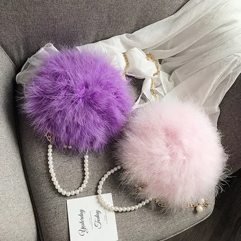 Winter Women Fashion Handbags Fur Bag Feather Bag Women Pearl Hand One Shoulder Diagonal Pearl Chain Small Round Bag Wholesale
Winter Women Fashion Handbags Fur Bag Feather Bag Women Pearl Hand One Shoulder Diagonal Pearl Chain Small Round Bag Wholesale