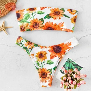 Women's sexy sunflower print straps Cute Floral Print Tube Bikini Top & Bottom Two Piece Swimsuit two-piece Bikini Set S-XL
Women's sexy sunflower print straps Cute Floral Print Tube Bikini Top & Bottom Two Piece Swimsuit two-piece Bikini Set S-XL