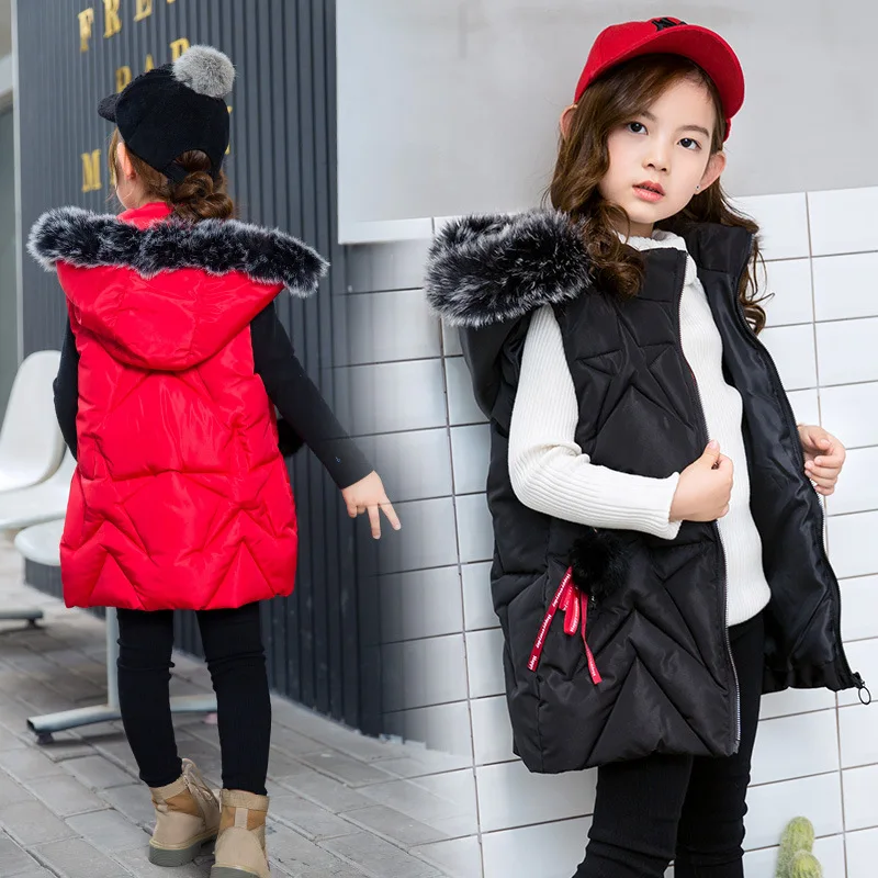2018 Autumn And Winter Childrenswear-New Style down Coat Waistcoat Faux Fox Fur Collar Girls down Cotton Hooded Padded Vest 
2018 Autumn And Winter Childrenswear-New Style down Coat Waistcoat Faux Fox Fur Collar Girls down Cotton Hooded Padded Vest