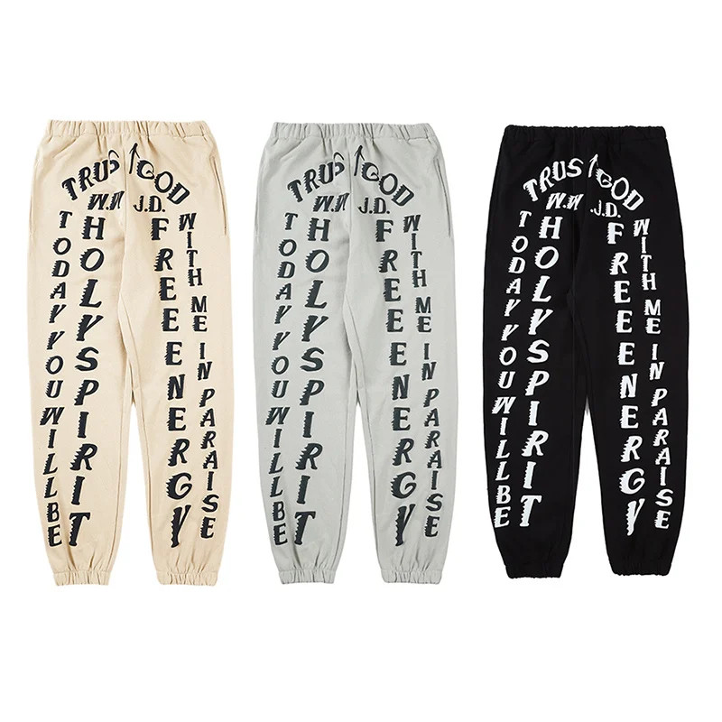Джоггеры Kanye West 3D пенопластовые спортивные брюки с буквенным принтом для мужчин и