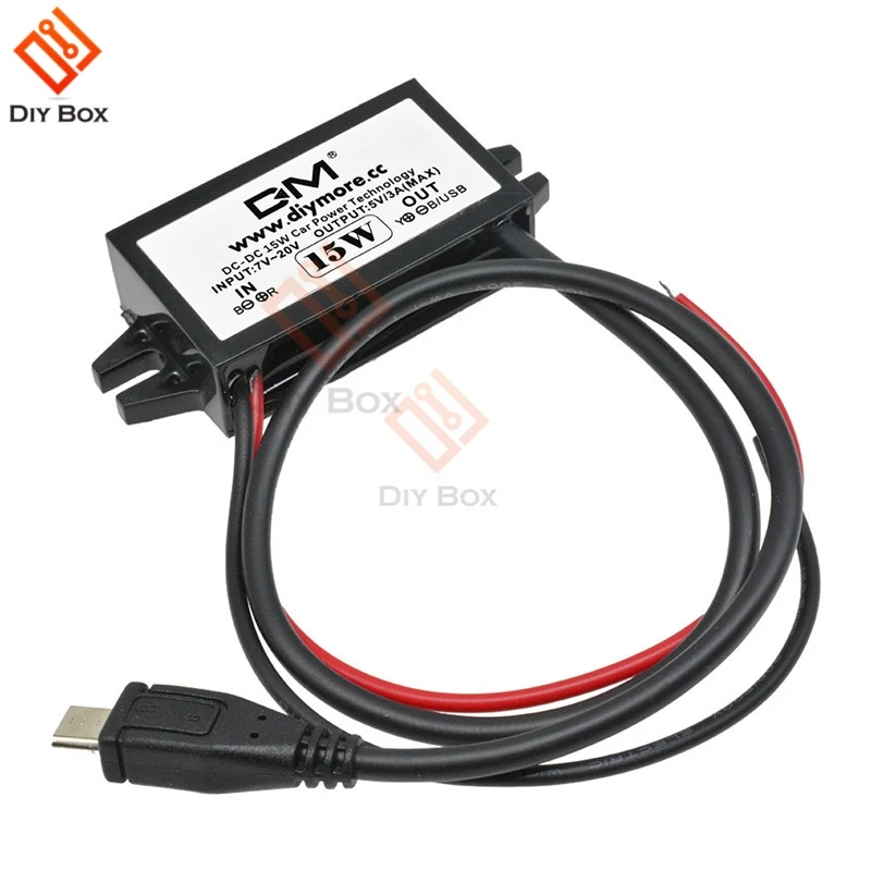 DC-DC 12V to 5V 3A 15W Car Power Converter Micro Mini USB Step Down Voltage Power Supply Output Adapter Low Heat Auto Protection
DC-DC 12V to 5V 3A 15W Car Power Converter Micro Mini USB Step Down Voltage Power Supply Output Adapter Low Heat Auto Protection