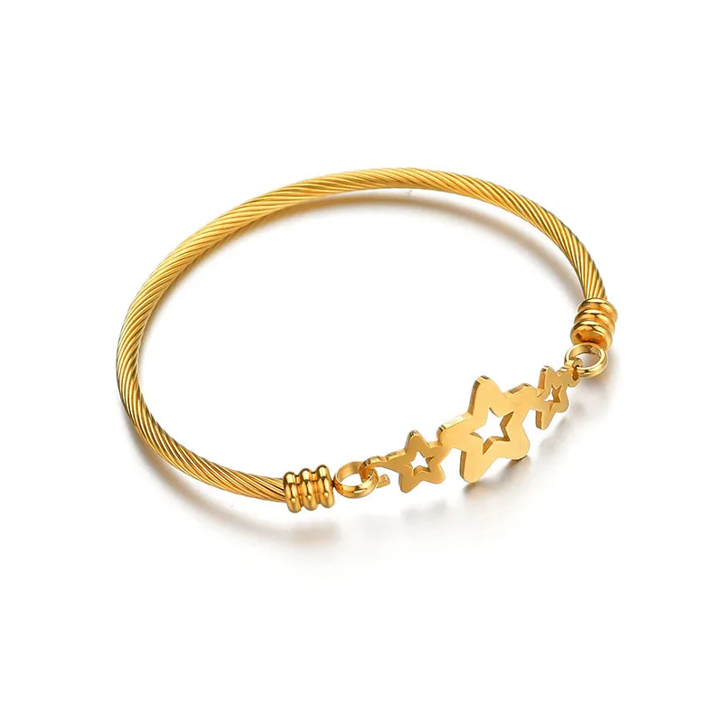 Stainless Steel Fashion Three of The Five-point Star Stringing Bracelets Simple and Elegant Temperament Wrist Strap High Quality
Stainless Steel Fashion Three of The Five-point Star Stringing Bracelets Simple and Elegant Temperament Wrist Strap High Quality