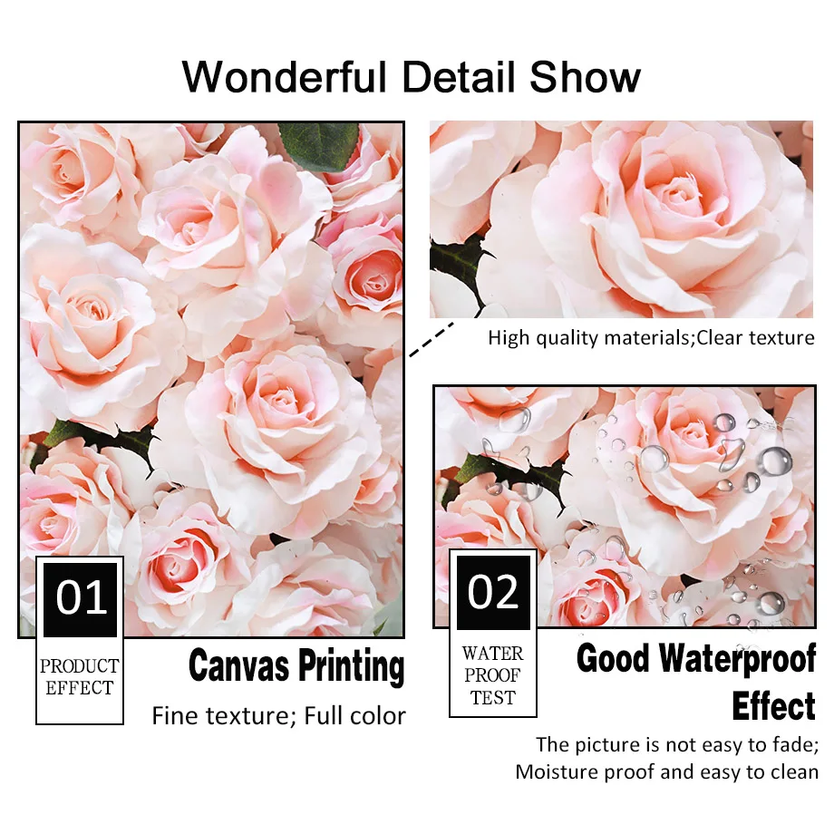 Pink Rose Orange Petal Quote Love Wall Art Canvas Painting Nordic Posters And Prints Wall Pictures For Living Room Bedroom Decor