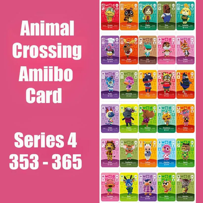 Series 4 (353 to 365) Animal Crossing Card Amiibo Cards locks nfc 3DS Card Work for Switch NS Games Animal Crossing Card
Series 4 (353 to 365) Animal Crossing Card Amiibo Cards locks nfc 3DS Card Work for Switch NS Games Animal Crossing Card