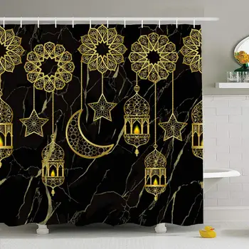 Shower Curtain Set with Hooks 72x78 Fire Half Greeting Arabian Backgrop Aladha Moon Textures with Seamless Graphic Star Covers 
Shower Curtain Set with Hooks 72x78 Fire Half Greeting Arabian Backgrop Aladha Moon Textures with Seamless Graphic Star Covers