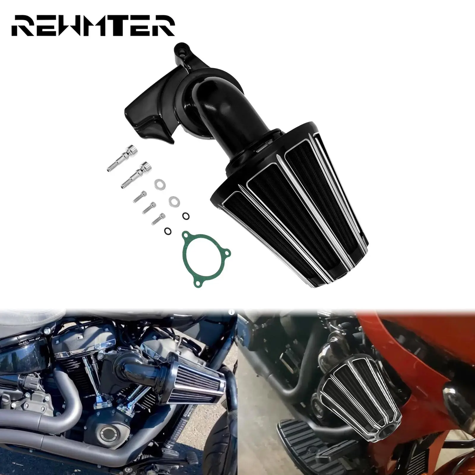 Motorcycle Air Filter Intake Air Cleaner System Black For Harley Touring Softail Ultra Limited Breakout Road Glide FLHR 18-2021
Motorcycle Air Filter Intake Air Cleaner System Black For Harley Touring Softail Ultra Limited Breakout Road Glide FLHR 18-2021