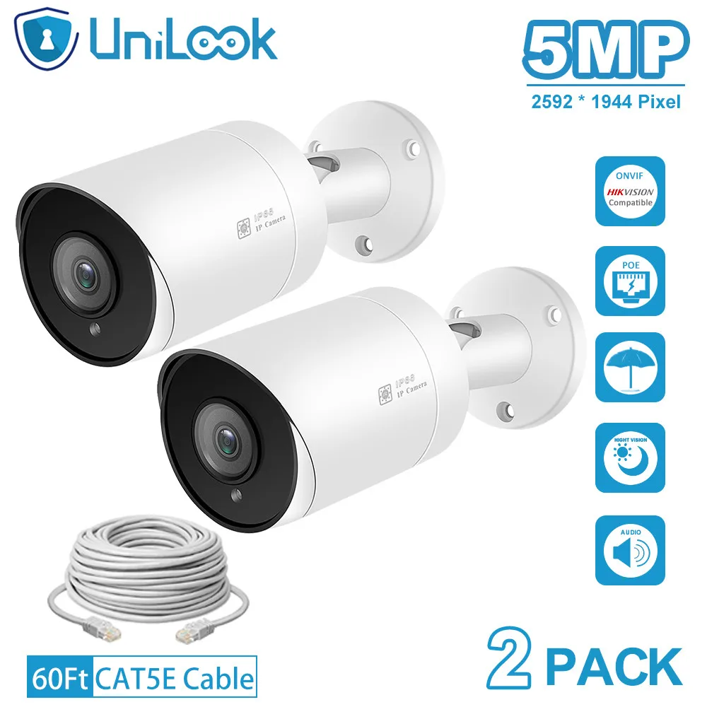 UniLook 5MP POE IP Camera with SD Card outdoor CCTV Security Camera onvif IP66 Night Vision H.265 Audio Microphone Bullet camera
UniLook 5MP POE IP Camera with SD Card outdoor CCTV Security Camera onvif IP66 Night Vision H.265 Audio Microphone Bullet camera