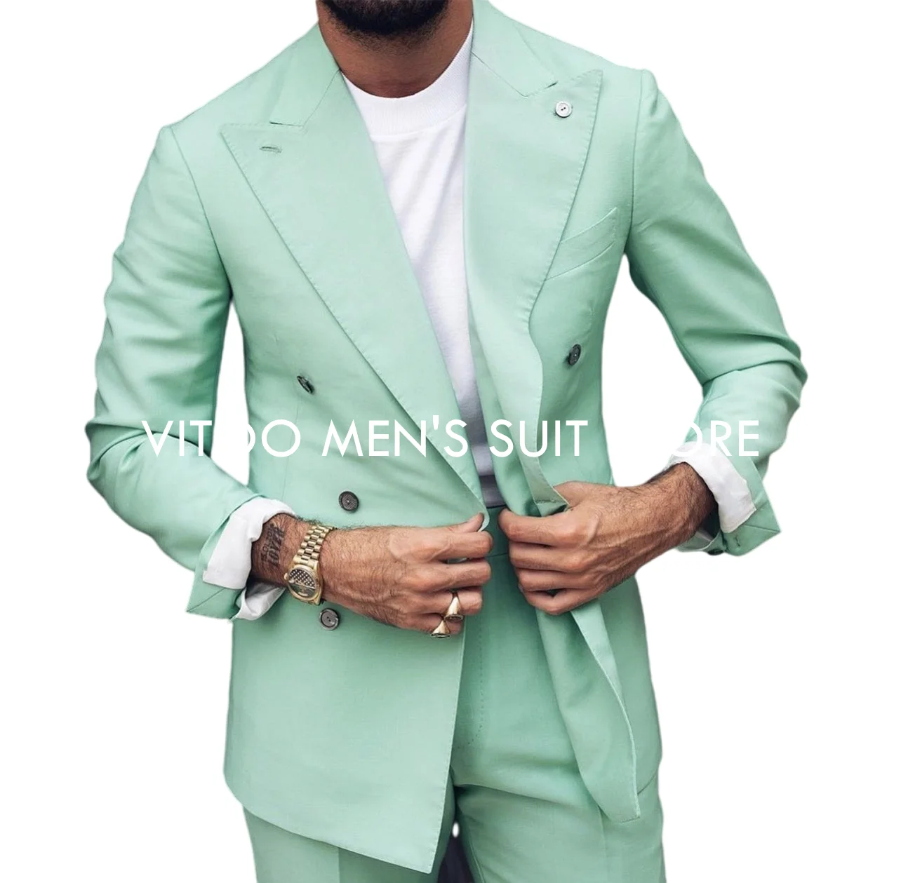 Summer Mint Green Suit For Men Double-Breasted Closure Collar/Casual Coat Pant Latest Design/Wedding Groom Wear Male Slim Set
Summer Mint Green Suit For Men Double-Breasted Closure Collar/Casual Coat Pant Latest Design/Wedding Groom Wear Male Slim Set