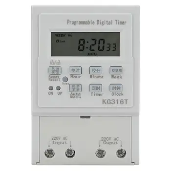 Mini AC 220V 1W 25A Digital Timer Switch Programmable Control Timing Switch KG316T Micro Mini Computer Time Switch Controller
Mini AC 220V 1W 25A Digital Timer Switch Programmable Control Timing Switch KG316T Micro Mini Computer Time Switch Controller