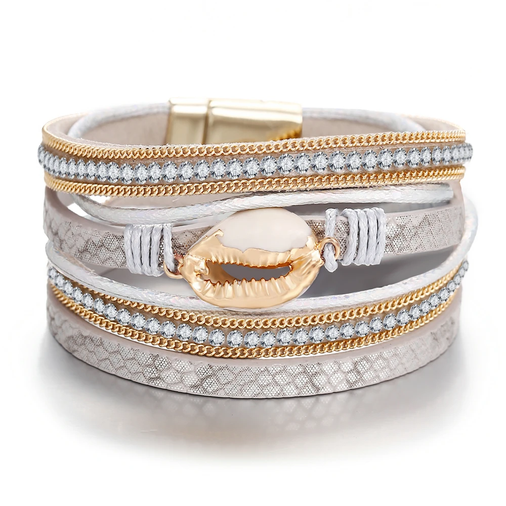 2019 New Vintage Multiple Layer Bracelets Bangles For Women Men Gold Shell Artificial Leather Bead Fashion Wrap Bracelet Jewelry
2019 New Vintage Multiple Layer Bracelets Bangles For Women Men Gold Shell Artificial Leather Bead Fashion Wrap Bracelet Jewelry