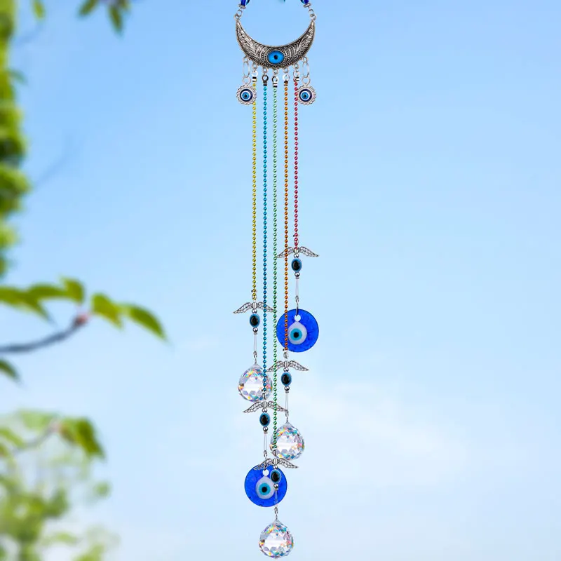 H&D Hanging Crystal Blue Evil Eye with 20mm Crystal Glass Balls Prism Rainbow Maker Window Ornament Fengshui Home Garden Decor
H&D Hanging Crystal Blue Evil Eye with 20mm Crystal Glass Balls Prism Rainbow Maker Window Ornament Fengshui Home Garden Decor