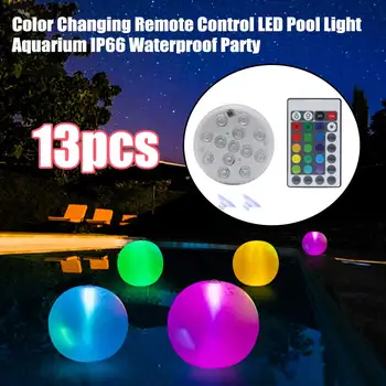 

Battery Operated Party Wedding Color Changing IP66 Waterproof Remote Control Outdoor Garden Submersible Aquarium LED Pool Light