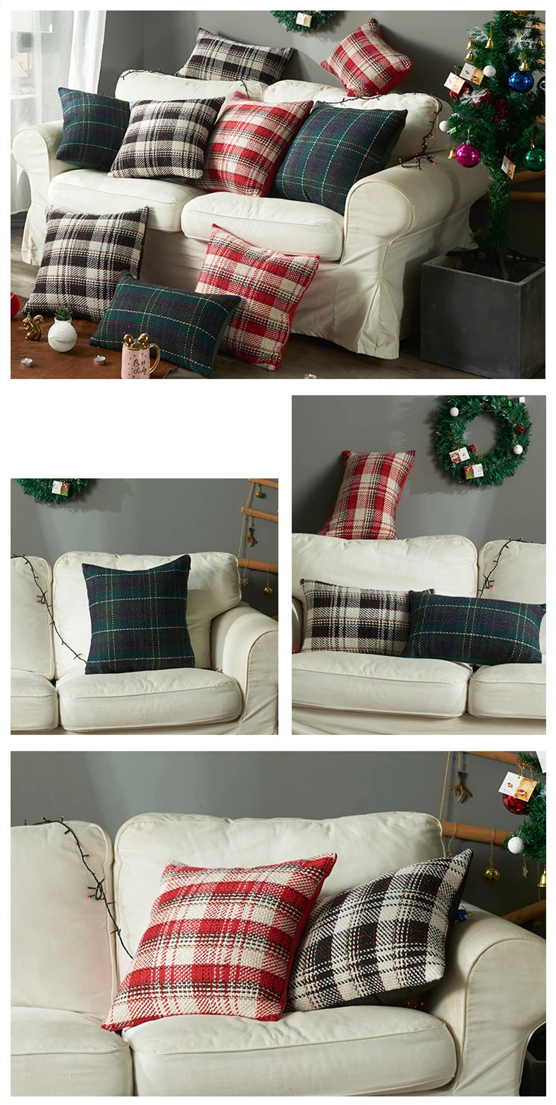 Description Picture 4 of itemNEW Luxury Woolen knitted Plaids Decorative Pillows Cover Wool Plush Throw Pillows for Couch Chairs Bedroom Pillow Cushion Cover
