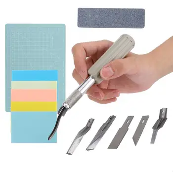 5pcs Rubber Stamp Engraving Set A5 Cutting Board Carving Knife Rubber Stamp and Blade Kit Wedding Invitation 
5pcs Rubber Stamp Engraving Set A5 Cutting Board Carving Knife Rubber Stamp and Blade Kit Wedding Invitation