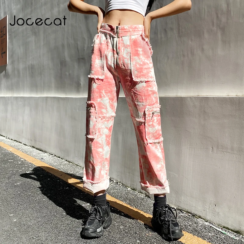 2020 Autumn Tie Dye Distressed Jeans Women Safari Style Fashion Y2K Streetwear Outfits Big Pockets Straight Cargo Pants
2020 Autumn Tie Dye Distressed Jeans Women Safari Style Fashion Y2K Streetwear Outfits Big Pockets Straight Cargo Pants