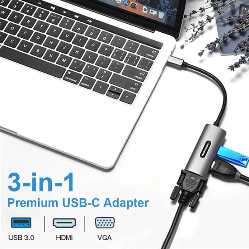 TYPE-C to HDMI+VGA+USB3.0 Conversion Cable 3 in 1 HDMI High-definition Cable VGA Projector Cable
TYPE-C to HDMI+VGA+USB3.0 Conversion Cable 3 in 1 HDMI High-definition Cable VGA Projector Cable
