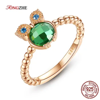 TONGSHE 100% Authentic 925 Sterling Silver Rings Jewelry Owl Animal Green Stone Rose Gold Cute Ring For Women Gift KLTR127-1
TONGSHE 100% Authentic 925 Sterling Silver Rings Jewelry Owl Animal Green Stone Rose Gold Cute Ring For Women Gift KLTR127-1