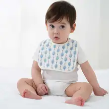 Bavoir bébé Burp tissu manger bavoir pour nourrir nouveau-né bébé salive serviette en forme de U été coton gaze dessin animé imprimé bébé trucs(China)