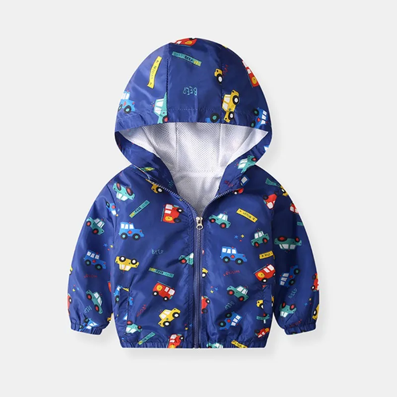 COOTELILI Dinosaur Printing Boys Windbreaker Children Clothes Hooded Autumn Kids Jacket For Boys Coat Children Clothes (7)