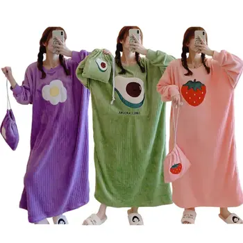 Women Kawaii Oversized Nightgown Cartoon Egg Fruits Coral Velvet Leisure Pajamas 
Women Kawaii Oversized Nightgown Cartoon Egg Fruits Coral Velvet Leisure Pajamas