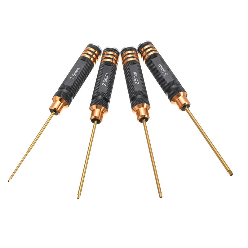 For Rc Helicopter Rc Toys Tools 4 pcs Hex Screw Driver Set Titanium Plating Hardened 1.5 2.0 2.5 3.0mm Screwdriver Mayitr