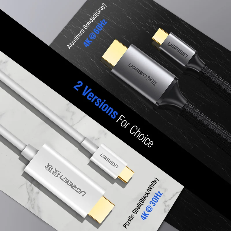 Кабель конвертер Ugreen USB C HDMI Thunderbolt 3 Type для MacBook Huawei Mate 30 Pro адаптер HDMI|hdmi cable types|hdmi
