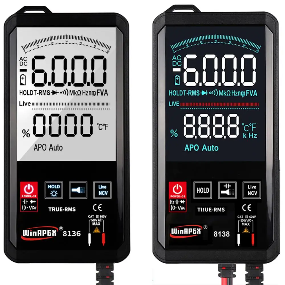 Automatic Digital Multimeter 6000 Counts Intelligent Scanning AC DC Measurement NCV True RMS Measurement Touch Screen Multimeter
Automatic Digital Multimeter 6000 Counts Intelligent Scanning AC DC Measurement NCV True RMS Measurement Touch Screen Multimeter