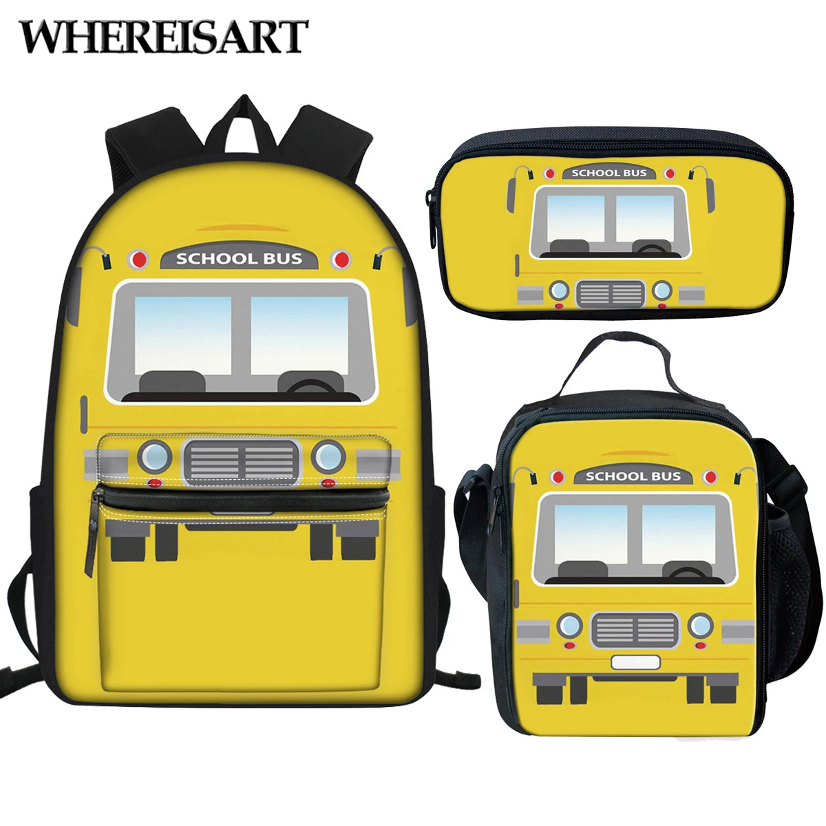 WHEREISART 3pcs/set School Bag for Girls Boys School Bus Design School Backpack Kids Children Book Bags Satchel mochila
WHEREISART 3pcs/set School Bag for Girls Boys School Bus Design School Backpack Kids Children Book Bags Satchel mochila