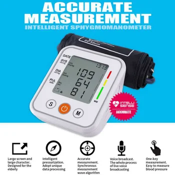 Medical Upper Arm Blood Pressure meter Cuff Monitor machine Tonometer Automatic Sphygmomanometer Tensiometer Bp Heart Rate Meter
Medical Upper Arm Blood Pressure meter Cuff Monitor machine Tonometer Automatic Sphygmomanometer Tensiometer Bp Heart Rate Meter