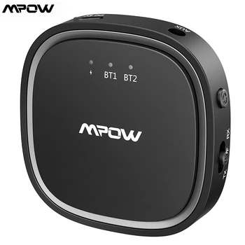 Mpow Bluetooth 5.0 Transmitter 2-in-1 Wireless Audio Adapter Receiver with aptX aptX-LL aptX-HD CSR Chip Dual Link Transmitter
Mpow Bluetooth 5.0 Transmitter 2-in-1 Wireless Audio Adapter Receiver with aptX aptX-LL aptX-HD CSR Chip Dual Link Transmitter