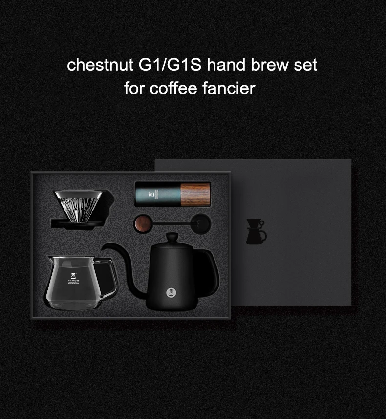TIMEMORE hand brewed sets Hand drip coffee gift box Chestnut G1/G1S Manual grinder+dripper+server+filter+Kettle+thermomete+brush
TIMEMORE hand brewed sets Hand drip coffee gift box Chestnut G1/G1S Manual grinder+dripper+server+filter+Kettle+thermomete+brush