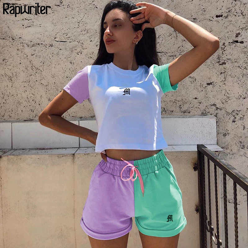 Summer Letter Embroidery Woman tshirts And Shorts Tracksuit Women Set 2020 Crop Top And Drawstring Shorts Two Piece Set Outfits
Summer Letter Embroidery Woman tshirts And Shorts Tracksuit Women Set 2020 Crop Top And Drawstring Shorts Two Piece Set Outfits