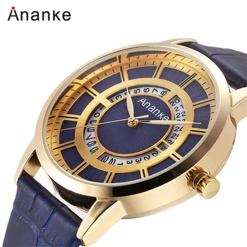 ANANKE 2019 Men Genuine Leather Band Watch High Quality Quartz Movement Men sports watches Casual wristwatches relogio masculino
ANANKE 2019 Men Genuine Leather Band Watch High Quality Quartz Movement Men sports watches Casual wristwatches relogio masculino