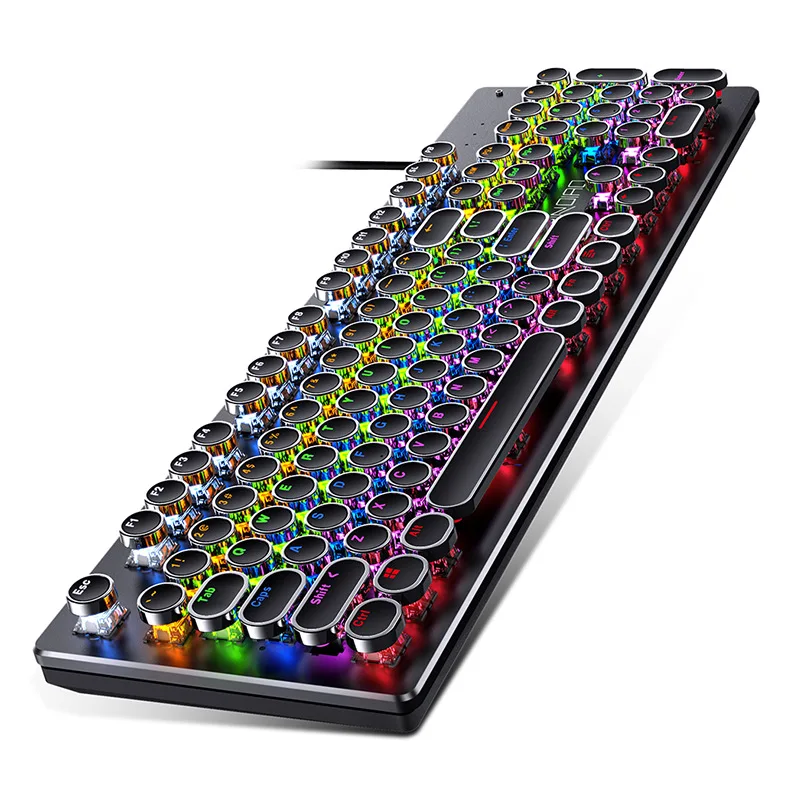 Mechanical Keyboard Electroplating Punk Gaming Keyboard 104 Keys Blue/Black/Tea Switch Backlight Wired Keyboard For Game Laptop
Mechanical Keyboard Electroplating Punk Gaming Keyboard 104 Keys Blue/Black/Tea Switch Backlight Wired Keyboard For Game Laptop