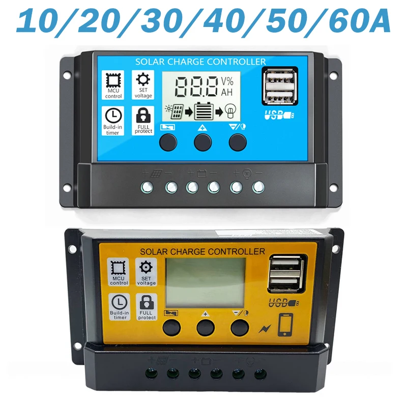 Auto Solar Charge Controller Controllers LCD Dual USB 5V Output Solar Panel PV Regulator Cell Panel Charger Regulator with Load
Auto Solar Charge Controller Controllers LCD Dual USB 5V Output Solar Panel PV Regulator Cell Panel Charger Regulator with Load