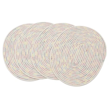Oval Placemats Gradient Braided Table Mats Woven Heat Resistant Place Mats with Coasters Set of 4 ,Colorful,12 X16In
Oval Placemats Gradient Braided Table Mats Woven Heat Resistant Place Mats with Coasters Set of 4 ,Colorful,12 X16In