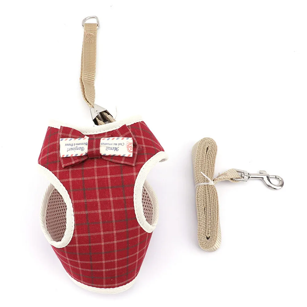 Bowknot mesh padded harness