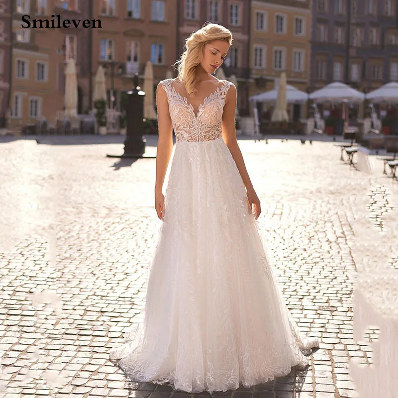 Smileven Full Lace Princess Wedding Dress A Line Sleeveless Bride Dress For Women Floor Length Boho Wedding Gown Plus Size
Smileven Full Lace Princess Wedding Dress A Line Sleeveless Bride Dress For Women Floor Length Boho Wedding Gown Plus Size