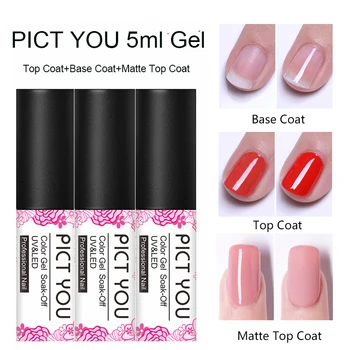 PICT YOU 5ml Base Top Matte Coat Set Peel Off Base Gel No Need Remover Water Long Lasting Design Soak Off Nail Art UV Gel Polish
PICT YOU 5ml Base Top Matte Coat Set Peel Off Base Gel No Need Remover Water Long Lasting Design Soak Off Nail Art UV Gel Polish