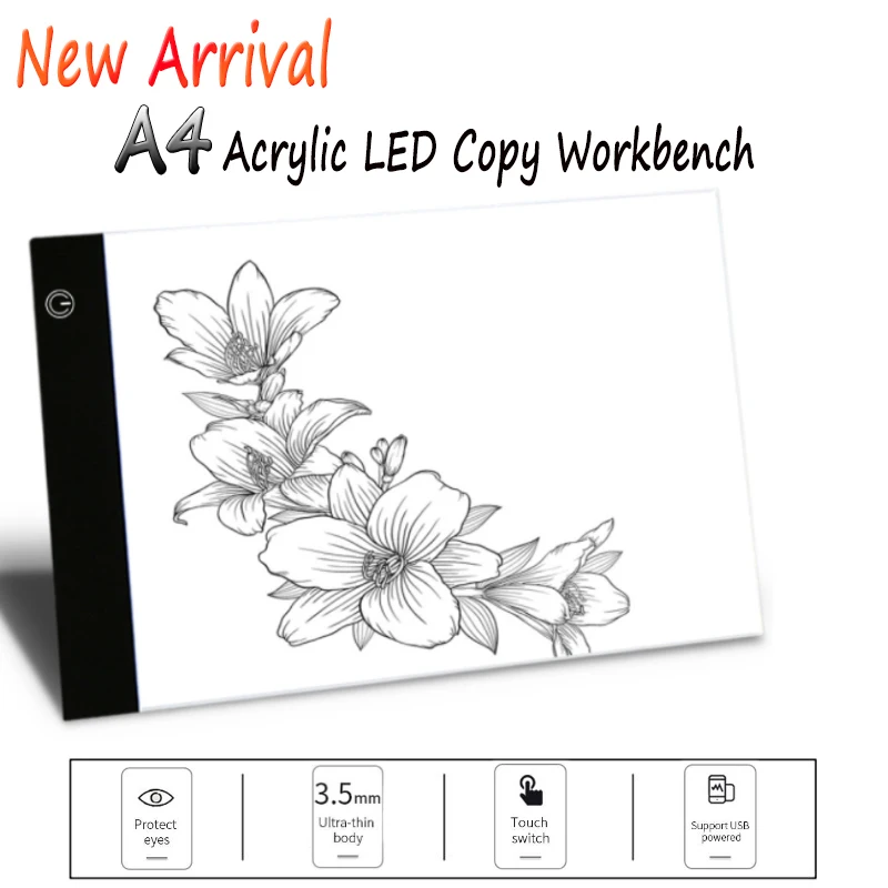 Graphics tablet a4 led light pad Tracing Copy Board USB power supply electronics Art Graphic digital drawing Writing tablet
Graphics tablet a4 led light pad Tracing Copy Board USB power supply electronics Art Graphic digital drawing Writing tablet