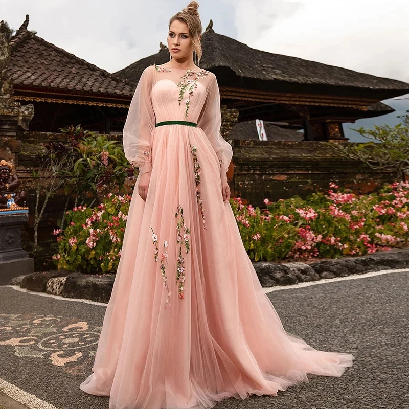 Long Sleeves Evening Dress Party Gowns Robe De Soiree Formal Prom Dresses Handmake 3D Flowers Beading Top Evening Gowns
Long Sleeves Evening Dress Party Gowns Robe De Soiree Formal Prom Dresses Handmake 3D Flowers Beading Top Evening Gowns