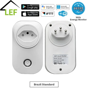 Brazil WIFI Smart Socket BR Plug Wireless Outlet Voice Control Smart Timing Switch Power Monitor For Alexa Google Home IFTTT
Brazil WIFI Smart Socket BR Plug Wireless Outlet Voice Control Smart Timing Switch Power Monitor For Alexa Google Home IFTTT